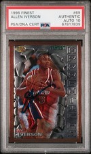 1996 Topps Finest -  Allen Iverson #69 AUTO BRONZE PSA 10 AUTH 76ERS ROOKIE RC picture