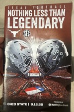 Texas Longhorns  Football 2026 Vs Ohio State 9/12/26 program Manning Sayin picture
