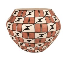 Fine Acoma Polychrome Pottery Jar Late 20th Century  5.75