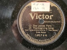 Elsie Baker The Leaves Party/Thanksgiving Song Victor 18074 78RPM picture