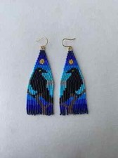 Handmade Seed Bead Fringe Earrings - Long Tassel Beaded Jewelry for Women picture