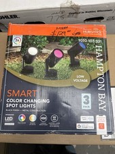 Hampton Bay Smart Color Changing 450 Lumens Low Voltage Black Spotlight 3 Pack picture
