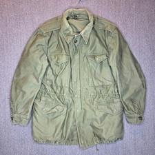 Vintage M51 Field Jacket Medium US Army OG 107 Sateen Cotton Military 50s M-1951 picture
