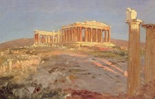 stunning oil painting  handpainted on canvas  -ruins picture