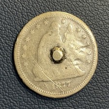 1877 Seated Liberty Quarter - Love Token - Vintage SILVER picture