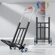 460 lbs Stair Climbing Cart Heavy Duty Folding Hand Truck Dolly 6 Wheels + Rope picture