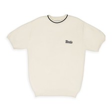NWT RHUDE IVORY LOGO KNIT T-SHIRT SIZE S $1300 picture