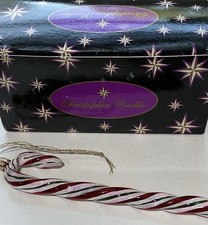 RARE Christopher Radko Glass Candy Cane Minty Twirls Christmas Ornament 7.5” picture