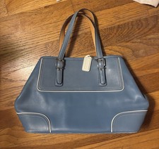 Vintage Coach Hamptons Small Carryall Satchel 9605 Light Blue picture