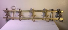 Vintage MCM Brass Lizard Gecko 5 Hooks Hanging Wall Decor picture