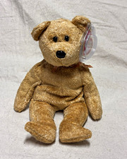 Ty Beanie Babies Cashew Teddy Bear Plush w/ Heart Tag, Vintage 2000 picture