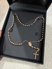 14Kt Ball Rosary with heavy SOLID Rose Gold  125.85gr 6.70mm 24” picture