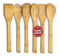WOODLANDS USA Wooden Spoons for Cooking set of 6 safe for nonstick pans/Durable picture