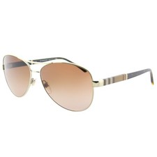 Burberry BE 3080 114513 Light Gold Metal Aviator Sunglasses Brown Gradient Lens picture