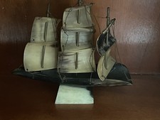 Vintage Handcrafted Horn Sailboat Nautical Figurine 7