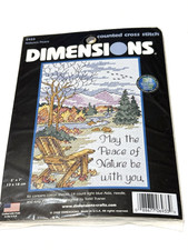 VTG 2002 Dimensions Cross Stitch Kit Nature's Peace 6933 Cabin Trainer 5