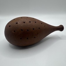 Vtg MCM Danish Teak Wood Hedgehog Porcupine Toothpick Holder Mate Denmark 1960s picture