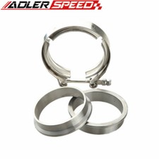 2.75'' inch CNC Billet Mild Steel V band Flanges + SS304 Turbo V-Band Clamp Kit picture