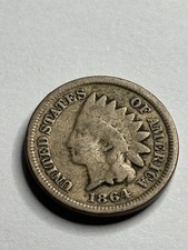 1864 Indian Head Cent Copper Nickel Last Year of CN Circulated picture