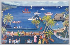 Kona Galley Restaurant Dining Kailua Kona Hawaii Coastal View Chrome Postcard picture