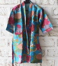 Vintage Cotton Handmade Kantha Jacket japanese Kimono Style Quilted Kantha Robe picture