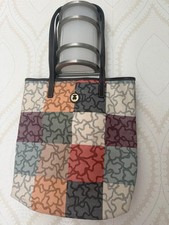 TOUS Multicolor Patchwork Bear Print Tote Bag Shoulder Handbag Descripción: Bea picture