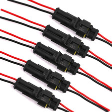 2 Pin Way Waterproof Electrical Connector Wire Harness 16 AWG Marine for Car, Tr picture