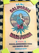 Vintage 1974 California Marijuana Advertising Poster - RARE picture
