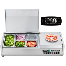 Uimoso Countertop Refrigerated Salad Pizza Prep Station 130W Stainless Guard ETL picture