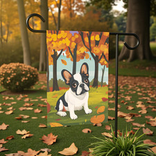 Fall French Bulldog Garden Flag Double Sided 12x18 24x32 Outdoor picture