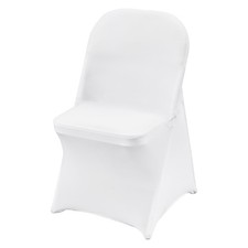 Uimoso 100PCS White Stretch Spandex Folding Chair Cover for Wedding Party Dining picture