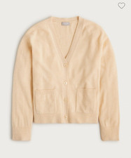 J. Crew Women's Heather-Sand Soft 100% Cashmere Knit Cardigan Sweater L $228 picture