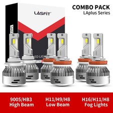 LASFIT 9005 H11 H16 LED Headlight Bulbs High Low Beam Fog Light 6000LM White picture