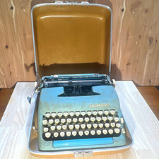 Vintage 1950s Smith-Corona Silent Super Portable Typewriter in Turquoise picture