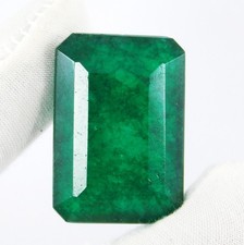 Certified 48.15 Ct Natural Green Emerald Emerald-Cut Loose Gemstone picture