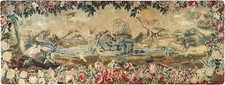  2x6 18th Century  Antique Flemish Tapestry Bird Verdure Wool & Silk  61cmx165cm picture