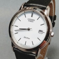 Citizen Forma Eco-Drive Solar Date White Dial Mens Watch Japan Pre-owned picture