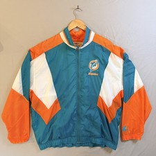 Starter Mens XL 90s Miami Dolphins NFL Full Zip Windbreaker Jacket Vintage picture