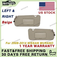 Pair Beige Side Sun Visor w/Light for Nissan Murano 2009-2014LH RH 96401-1AA1B picture