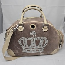Vintage Y2K Super Rare Juicy Doggy Couture S-M Velour Dog Carrier Scottie Crown picture