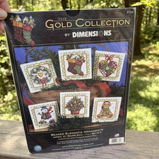 New DIMENSIONS GOLD COLLECTION Beaded Elegance Ornaments Cross Stitch Kit 8704 picture