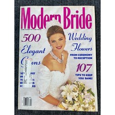 Vtg 90s Modern Bride Magazine Dec 1993 Jan 1994 Elegant Gowns Flowers Weddings picture