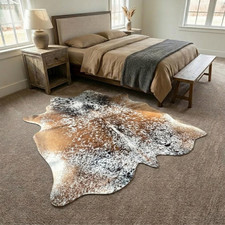 Genuine Large Classic Tricolor Cowhide Rug Natural cow hide skin size 5x6-5x7 ft picture