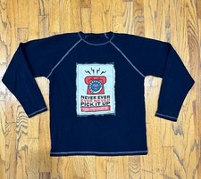 Radiohead T- Shirt RARE Black Cotton L/S Never Ever Pick It Up 2003 S picture