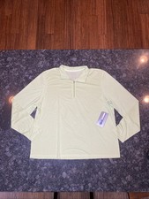 LL Bean Women’s Long Sleeve Quarter Zip Pullover Shirt Green XL Polyester NWT picture