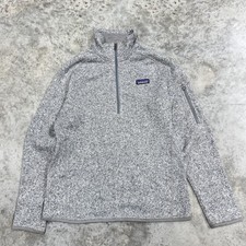 Patagonia Sweater Womens Medium Gray Better Sweater 1/4 Zip Fleece Knit picture