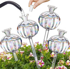 2pcs Glass Pomegranate Flower Plant Watering Globes Self-Watering Pot System picture