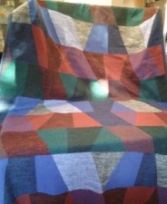 Blanket Vintage Biederlack Throw Stained Glass Retro Geometric Color Block 74x55 picture
