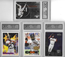 BARRY BONDS 1996-1999 Graded Card Lot 96 Topps-97 Pinnacle-98 Leaf-99 UD PGC 8🔥 picture
