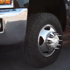 Chrome Spike Lug Nut Cover For 1999-2018 Chevy & GMC 2500/3500 Push-on 32 pcs picture